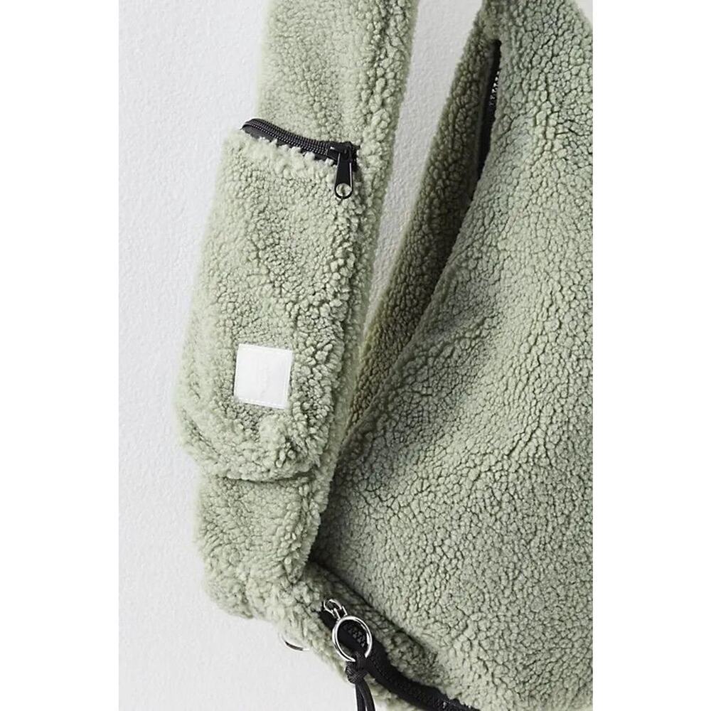 FREE PEOPLE  Overachiever Sherpa Sling Bag - Green NEW $78! - Picture 5 of 6